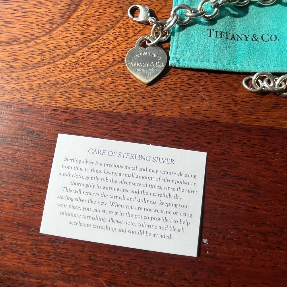 Tiffany & Co. Sterling Silver 925 Heart Tag Bracelet Vintage - Picture 6 of 9